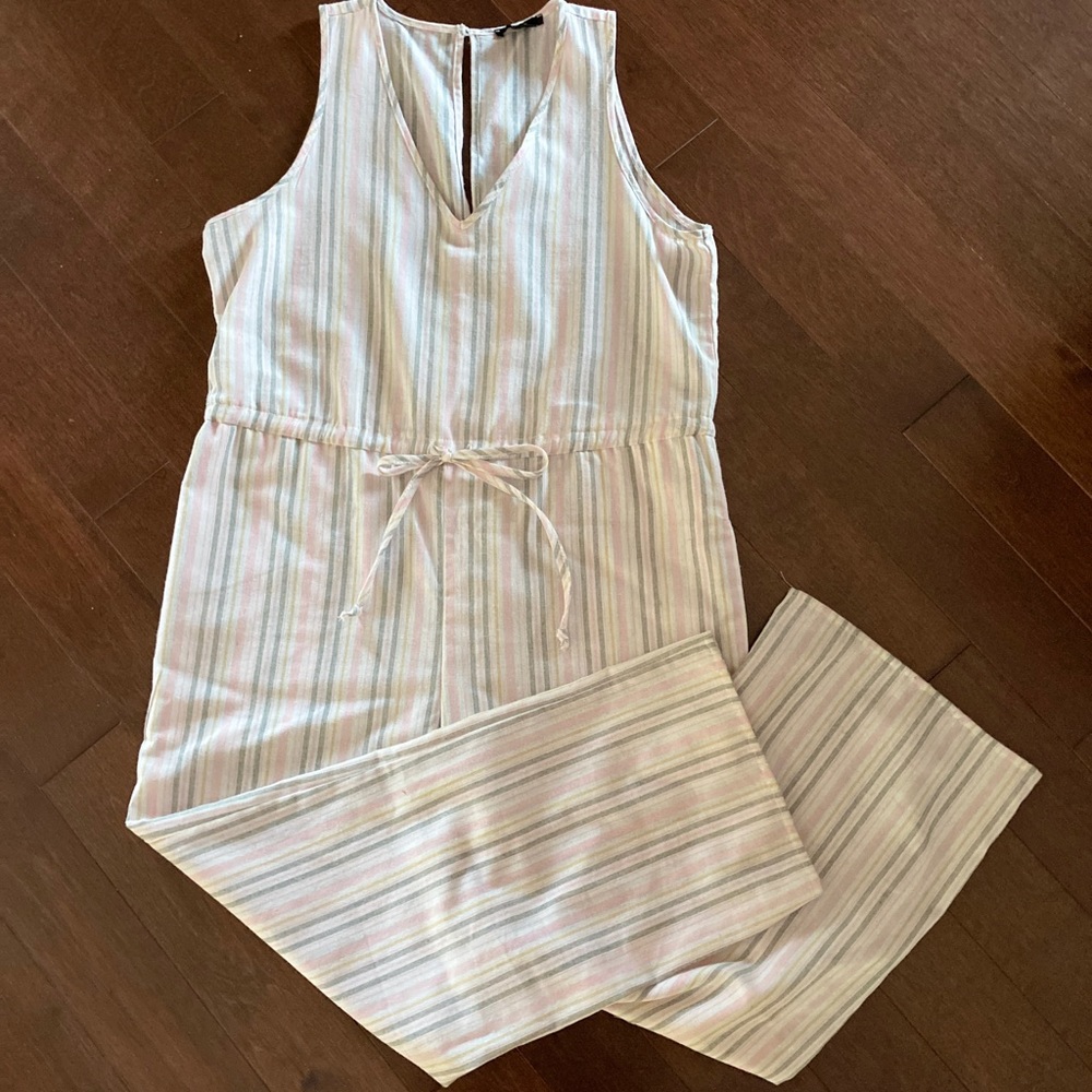 ✨ DREW | Striped Linen Jumpsuit NWOT - Picture 4 of 12